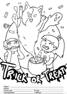 Trick or Treat kleurplaat