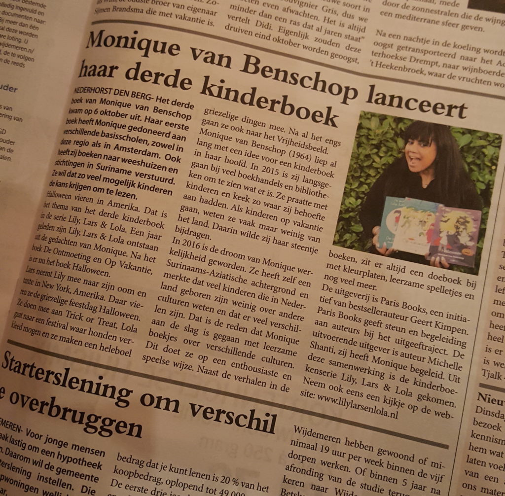 Monique in Weekblad Wijdemeren